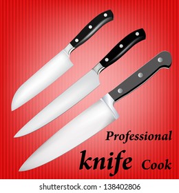 Professional knife cook on a abstract background.Vector