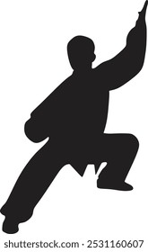 a professional kung fu athlete vector illustration