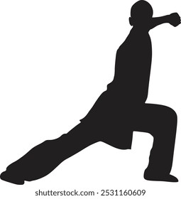 a professional kung fu athlete vector illustration