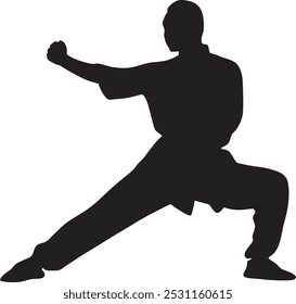 a professional kung fu athlete vector illustration