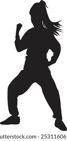 a professional kung fu athlete vector illustration