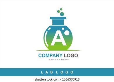 Logotipo de Professional Lab con letra A, adecuado para industrias químicas