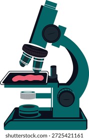 Ilustração profissional do microscópio do laboratório com corrediça