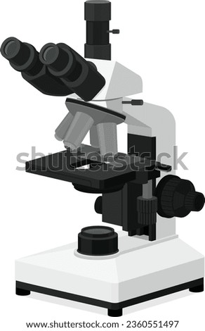 Professional laboratory microscope isolated: scientific research and medicine concept