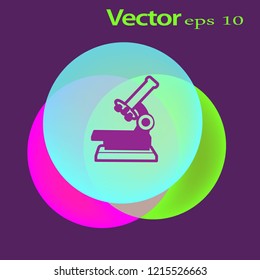 Professional laboratory optical microscope. Vector illustration