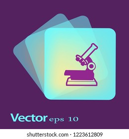 Professional laboratory optical microscope. Vector illustration