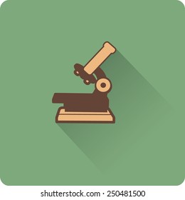 Professional laboratory optical microscope. Vector illustration