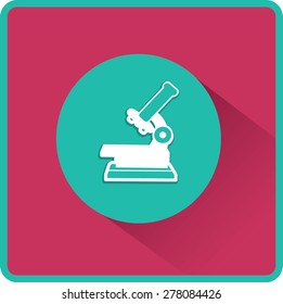 Professional laboratory optical microscope. Vector illustration