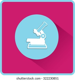 Professional laboratory optical microscope. Vector illustration