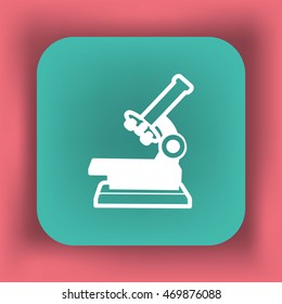 Professional laboratory optical microscope. Vector illustration