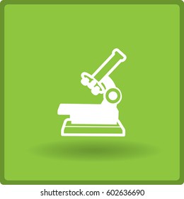 Professional laboratory optical microscope. Vector illustration