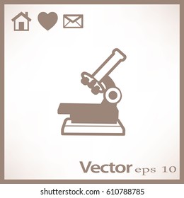 Professional laboratory optical microscope. Vector illustration