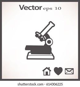 Professional laboratory optical microscope. Vector illustration