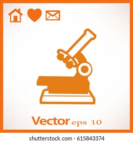 Professional laboratory optical microscope. Vector illustration