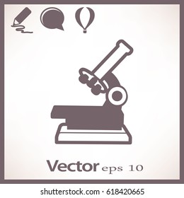 Professional laboratory optical microscope. Vector illustration