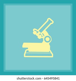 Professional laboratory optical microscope. Vector illustration