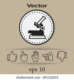Professional laboratory optical microscope. Vector illustration