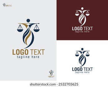 Professional Lady Justice Logo – Stylish Legal Scales and Feminine Justice Symbol Design