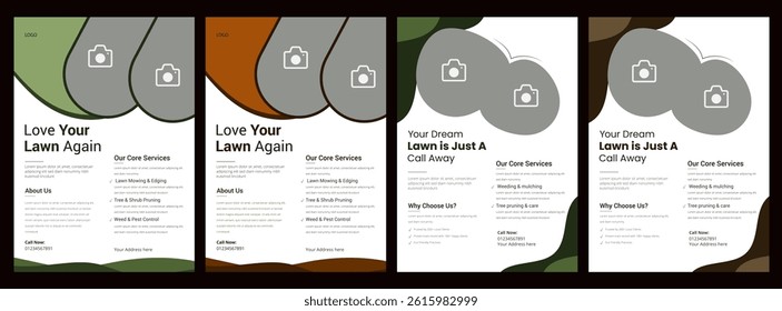 Professional Landscaping Flyer Design for Outdoor Services, Lawn Care and Gardening Service Flyer Template