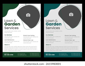 Professional Landscaping Flyer Design for Outdoor Services, Lawn Care and Gardening Service Flyer Template