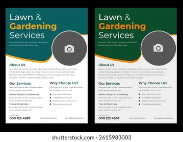 Professional Landscaping Flyer Design for Outdoor Services, Lawn Care and Gardening Service Flyer Template