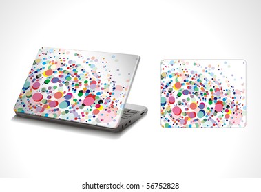 Professional Laptop Sticker Skins On White With Empty Space, Vector Illustration