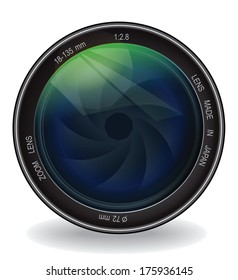 professional lens vector ,dslr camera lens sign icon
