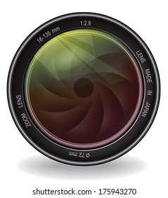 professional lens vector ,dslr camera lens sign icon