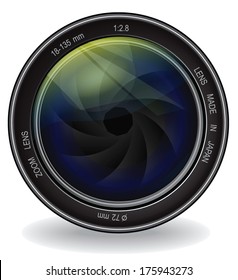 professional lens vector ,dslr camera lens sign icon
