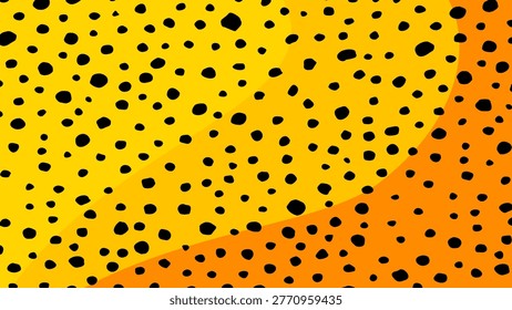 Professional Leopard Fusion Background. Vibrant orange and gold wavy layers for tech branding. This seamless pattern inspired by the distinct spots of big cats like cheetahs, leopards, and jaguars.
