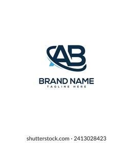 Professional Letter AB BA Technology Logo Design vector Element.