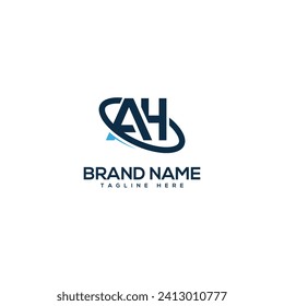 Professional Letter AH HA Technology Logo Design vector Element.