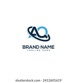 Professional Letter AQ QA Technology Logo Design vector Element.