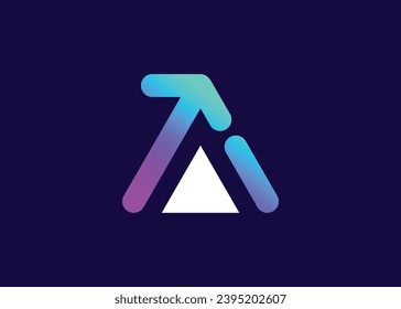 Letra profesional Plantilla de diseño vectorial de logotipo de flecha A