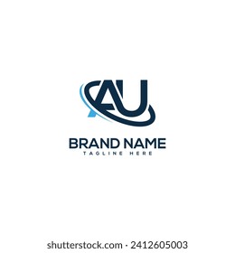 Professional Letter AU UA Technology Logo Design vector Element.