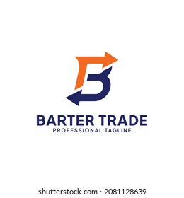 Professional Letter B logo, Barter Trade logo vector for your business logo.