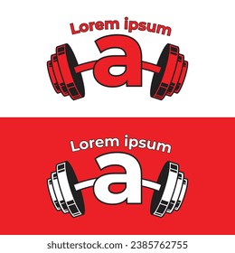 professional letter A bodybuilding logo design templet in two