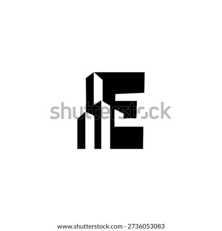 Professional letter E logo integrated with high-rise building silhouette. Modern vector design for real estate agency, architecture firm, and urban development branding.
