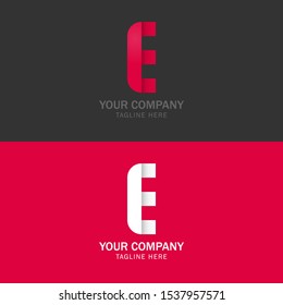 Professional letter E sign symbol design template elements. Uppercase style with red color for simple business identity. Can be used for logo, corporate identity style, pointer, application icon.