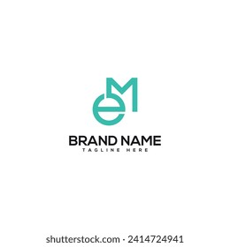 Professional Letter EM ME Technology Logo Design vector Element.