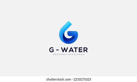 Professional Letter G water drop Logo design icon illustration