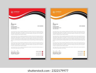 Professional letter head design template for your project.
Business letterhead, Letterhead template in flat style, Modern company letterhead template design.
