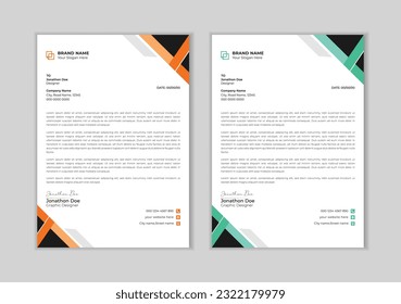 Professional letter head design template for your project.
Business letterhead, Letterhead template in flat style, Modern company letterhead template design.
