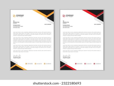 Professional letter head design template for your project.
Business letterhead, Letterhead template in flat style, Modern company letterhead template design.