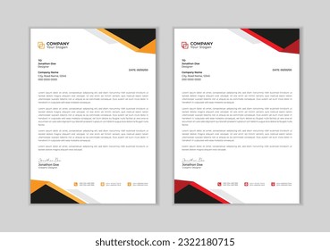 Professional letter head design template for your project.
Business letterhead, Letterhead template in flat style, Modern company letterhead template design.