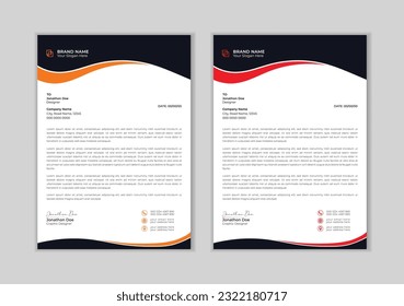 Professional letter head design template for your project.
Business letterhead, Letterhead template in flat style, Modern company letterhead template design.
