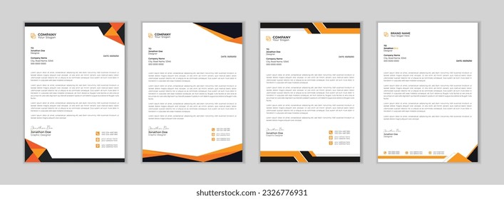 Professional letter head design template for your project.
Business letterhead bundle, Letterhead template in flat style, Modern company letterhead template design.
