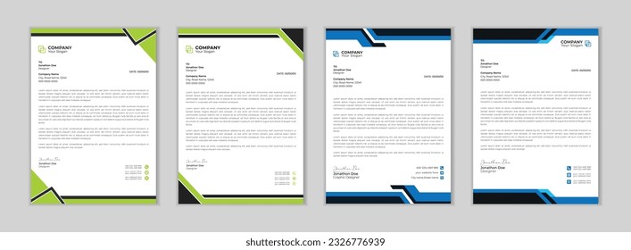 Professional letter head design template for your project.
Business letterhead bundle, Letterhead template in flat style, Modern company letterhead template design.
