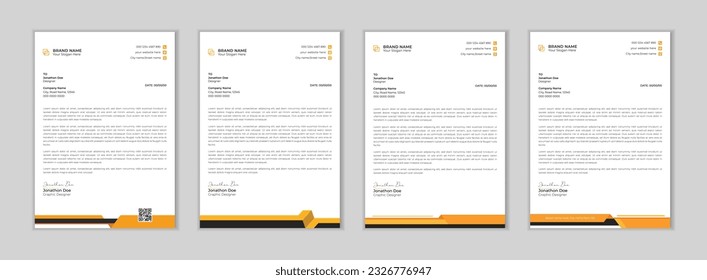 Professional letter head design template for your project.
Business letterhead bundle, Letterhead template in flat style, Modern company letterhead template design.
