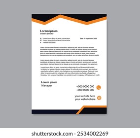 Professionelle Briefkopf Design Vorlage für Ihr Projekt. Business Briefkopf, Modernes Briefkopfdesign für Unternehmen.
